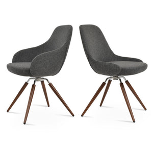Soho Concept Gazel Arm Ana Counter & Bar Stools: Stylish Wool Fabric, 10-year Guarantee, Multiple Finishes! Walnut,Chrome,Dark Grey  Soho-concept-dining-chair-03820