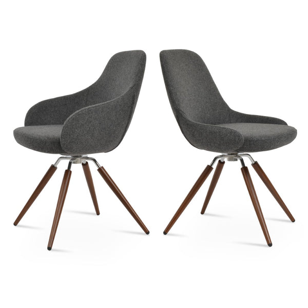 Soho Concept Gazel Arm Ana Counter & Bar Stools: Stylish Wool Fabric, 10-year Guarantee, Multiple Finishes! Walnut,Chrome,Dark Grey  Soho-concept-dining-chair-03820