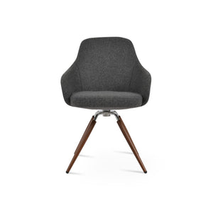 Soho Concept Gazel Arm Ana Counter & Bar Stools: Stylish Wool Fabric, 10-year Guarantee, Multiple Finishes! Walnut,Chrome,Dark Grey  Soho-concept-dining-chair-03820