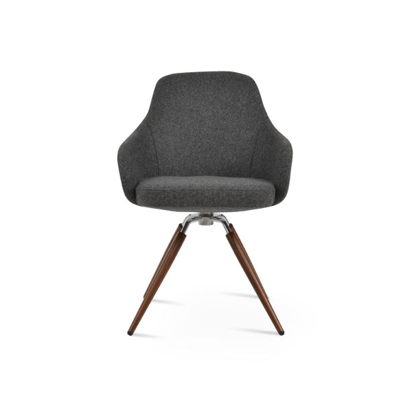 Soho Concept Gazel Arm Ana Counter & Bar Stools: Stylish Wool Fabric, 10-year Guarantee, Multiple Finishes! Walnut,Chrome,Dark Grey  Soho-concept-dining-chair-03820
