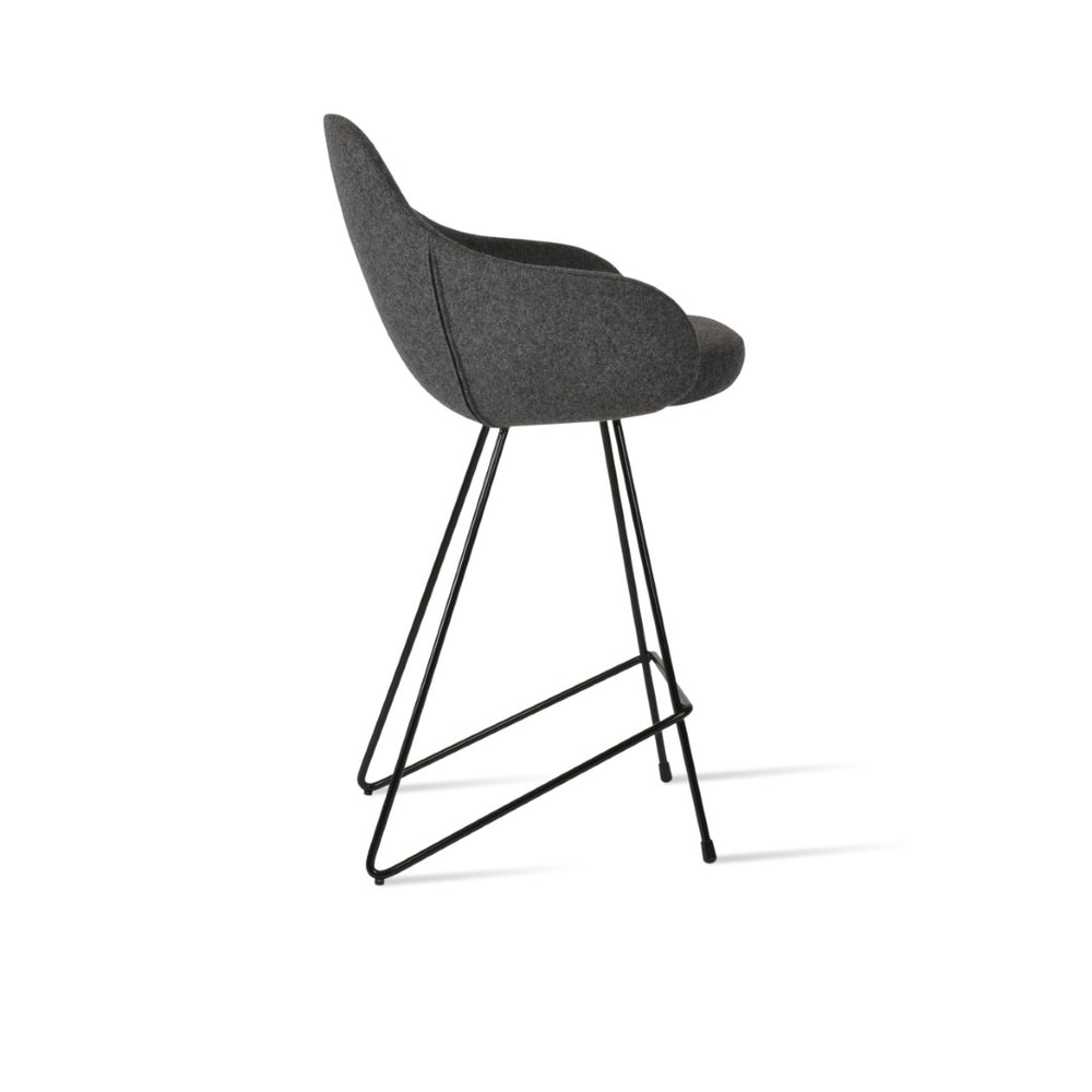 Soho Concept Gazel Arm Barstools & Counterstools - Premium Camira Wool, Stylish Wire Base, 10-year Guarantee Chrome,Silver  Soho-concept-dining-chair-08699