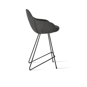 Soho Concept Gazel Arm Barstools & Counterstools - Premium Camira Wool, Stylish Wire Base, 10-year Guarantee Dark Grey,Black  Soho-concept-dining-chair-08702