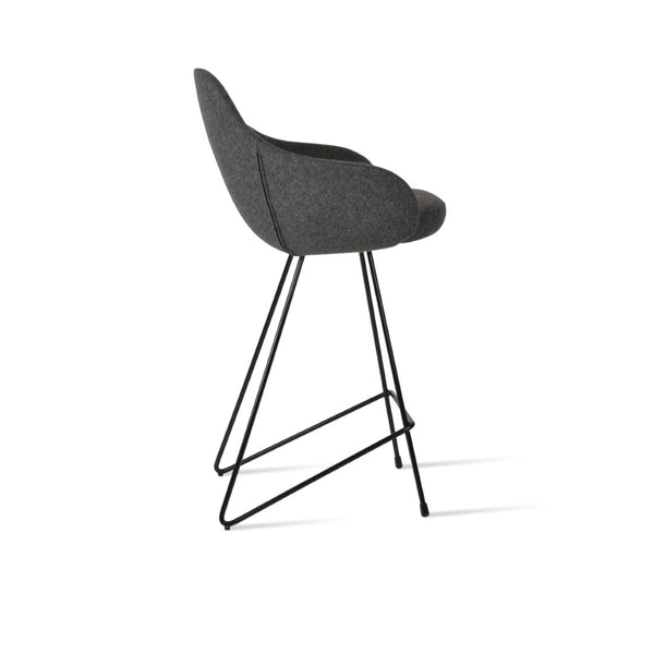 Soho Concept Gazel Arm Barstools & Counterstools - Premium Camira Wool, Stylish Wire Base, 10-year Guarantee Dark Grey,Black  Soho-concept-dining-chair-08702