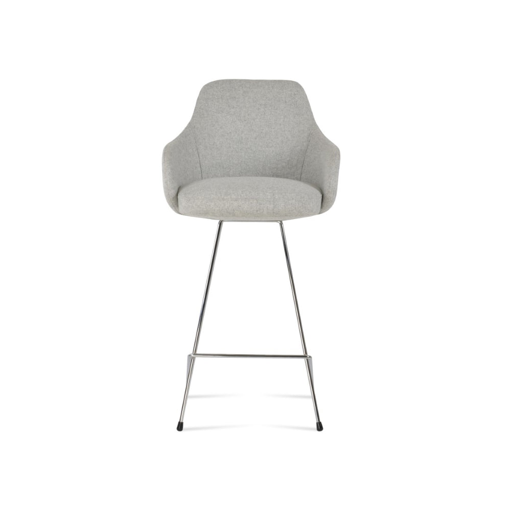 Soho Concept Gazel Arm Barstools & Counterstools - Premium Camira Wool, Stylish Wire Base, 10-year Guarantee Chrome,Silver  Soho-concept-dining-chair-08699