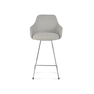Soho Concept Gazel Arm Barstools & Counterstools - Premium Camira Wool, Stylish Wire Base, 10-year Guarantee Chrome,Silver  Soho-concept-dining-chair-08699