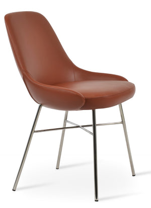 Soho Concept Gazel Arm Piston Stool With Full Footrest - Height Adjustable Leatherette Chair, 2-year Warranty Cinnamon  Soho-concept-dining-chair-03830