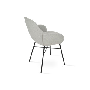 Soho Concept Gazel Arm Ana Counter & Bar Stools: Stylish Wool Fabric, 10-year Guarantee, Multiple Finishes! Black,Silver  Soho-concept-dining-chair-03832