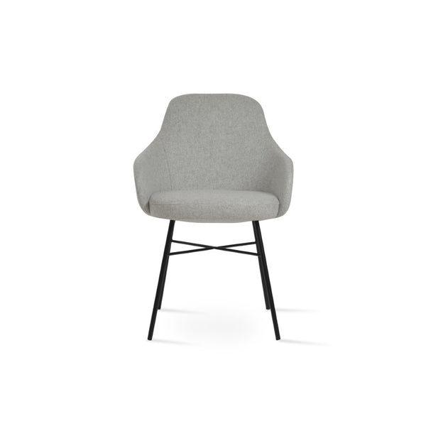 Soho Concept Gazel Arm Ana Counter & Bar Stools: Stylish Wool Fabric, 10-year Guarantee, Multiple Finishes! Black,Silver  Soho-concept-dining-chair-03832