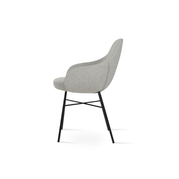 Soho Concept Gazel Arm Ana Counter & Bar Stools: Stylish Wool Fabric, 10-year Guarantee, Multiple Finishes! Black,Silver  Soho-concept-dining-chair-03832