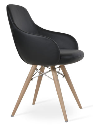 Soho Concept Gazel Arm Mw Counter & Bar Dining Chair – Stylish Leatherette Stools With Ergonomic Design, 2-year Warranty Natural,Black  Soho-concept-dining-chair-03859