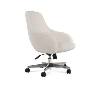 Soho Concept Gazel Arm Office Chair - Premium Camira Wool & Boucle Fabric, 10-year Guarantee, Adjustable Comfort White  Soho-concept-dining-chair-12690