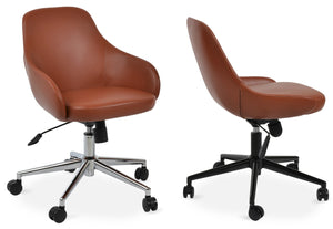 Soho Concept Gazel Office Chair - Stylish Ppm-fr Leatherette, Chrome Base, Adjustable Height, 2-year Warranty Chrome,Black  Soho-concept-dining-chair-11837