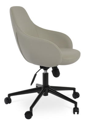 Soho Concept Gazel Office Chair - Stylish Ppm-fr Leatherette, Chrome Base, Adjustable Height, 2-year Warranty Black,Light Grey  Soho-concept-dining-chair-11838