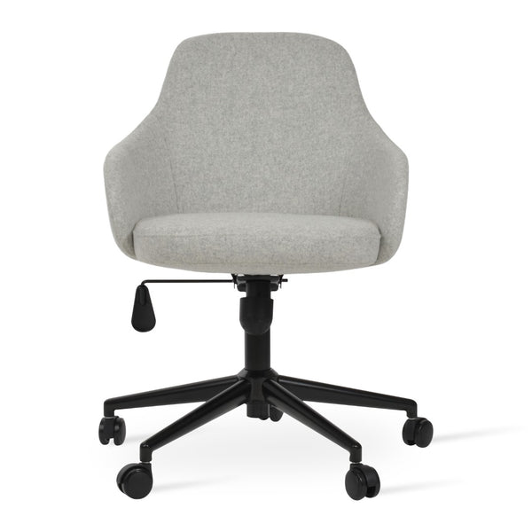 Soho Concept Gazel Arm Office Chair - Premium Camira Wool & Boucle Fabric, 10-year Guarantee, Adjustable Comfort Black,Silver  Soho-concept-dining-chair-11836