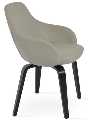 Soho Concept Gazel Arm Pr- Stylish Wood Counter & Bar Stools, Soft Leatherette, 10-year Guarantee, 350 Lbs Support Light Grey  Soho-concept-dining-chair-03871