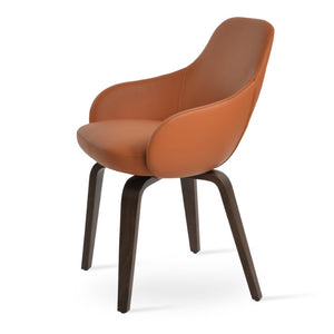 Soho Concept Gazel Arm Wood Counter & Bar Dining Chair - Soft Leatherette, Stylish Walnut, 2-year Guarantee! Walnut  Soho-concept-dining-chair-03862
