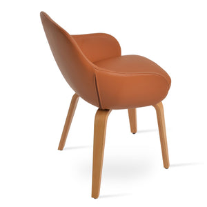 Soho Concept Gazel Arm Wood Counter & Bar Dining Chair - Soft Leatherette, Stylish Walnut, 2-year Guarantee! Natural  Soho-concept-dining-chair-03863