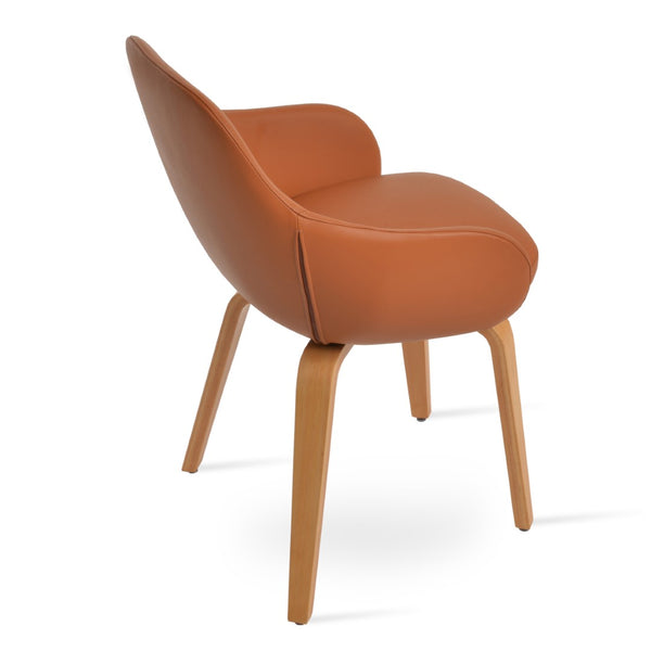 Soho Concept Gazel Arm Wood Counter & Bar Dining Chair - Soft Leatherette, Stylish Walnut, 2-year Guarantee! Natural  Soho-concept-dining-chair-03863