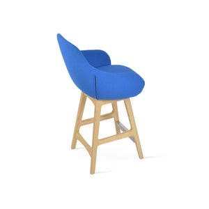 Soho Concept Gazel Arm Barstools & Counterstools - Premium Camira Boucle Fabric, 10-year Guarantee, Solid Wood Base Ash,Natural,Blue  Soho-concept-dining-chair-08710
