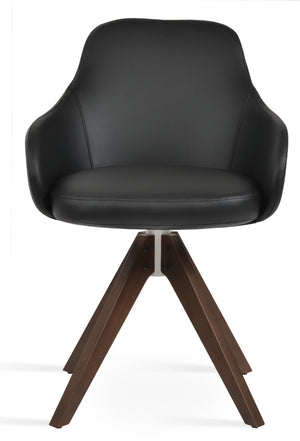 Soho Concept Gazel Arm Pyramid Dining Chair - Stylish Leatherette With 2-year Guarantee, Modern Comfort & Durability Walnut,Black  Soho-concept-dining-chair-03878