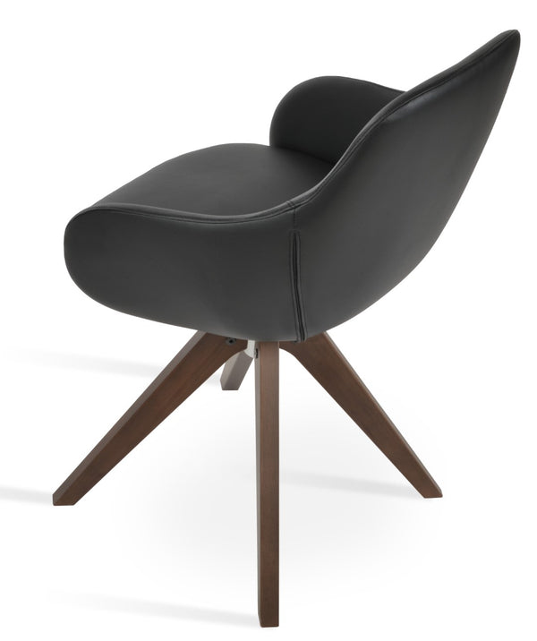 Soho Concept Gazel Arm Pyramid Dining Chair - Stylish Leatherette With 2-year Guarantee, Modern Comfort & Durability Walnut,Black  Soho-concept-dining-chair-03878