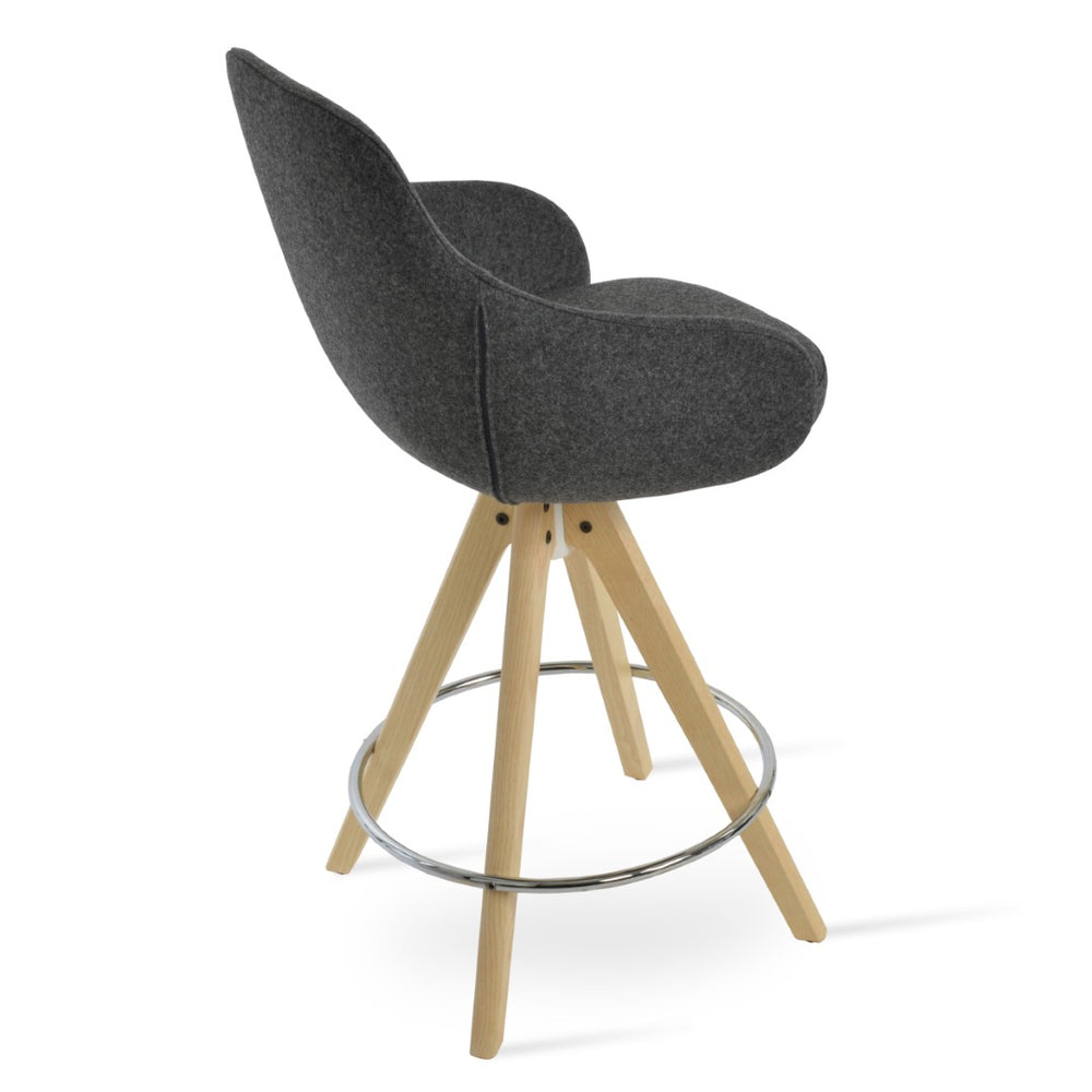 Soho Concept Gazel Arm Barstools & Counter Stools - Durable Camira Wool, Swivel Design, 10-year Guarantee, Dark Grey Dark Grey,Natural,Ash  Soho-concept-dining-chair-08715