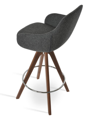 Soho Concept Gazel Arm Barstools & Counter Stools - Durable Camira Wool, Swivel Design, 10-year Guarantee, Dark Grey Dark Grey,Walnut  Soho-concept-dining-chair-08712