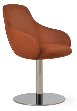 Soho Concept Gazel Adjustable Arm Piston Stool With Footrest - Luxurious Fabrics, Modern Design & 10-year Guarantee Cognac  Soho-concept-dining-chair-03898