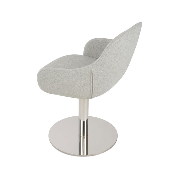 Soho Concept Gazel Adjustable Arm Piston Stool With Full Footrest - Stylish Wool Fabric, 10-year Guarantee, 235 Lbs Capacity Silver  Soho-concept-dining-chair-03893
