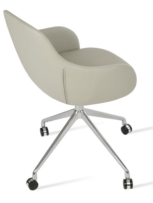 Soho Concept Gazel Office Chair - Stylish Ppm-fr Leatherette, Chrome Base, Adjustable Height, 2-year Warranty Light Grey  Soho-concept-dining-chair-11840