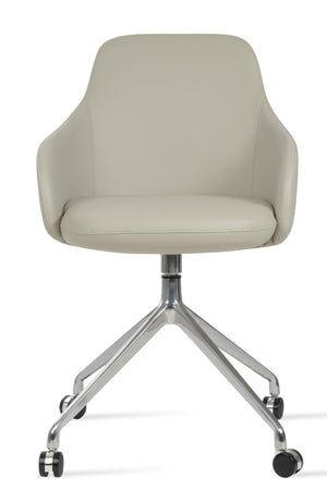 Soho Concept Gazel Office Chair - Stylish Ppm-fr Leatherette, Chrome Base, Adjustable Height, 2-year Warranty Light Grey  Soho-concept-dining-chair-12691