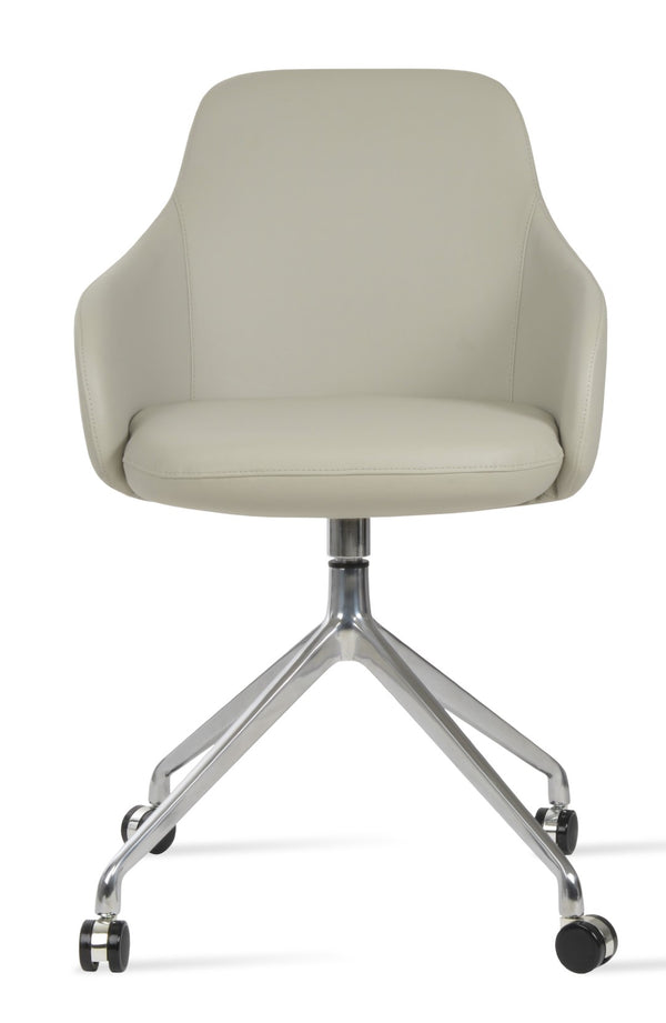 Soho Concept Gazel Office Chair - Stylish Ppm-fr Leatherette, Chrome Base, Adjustable Height, 2-year Warranty Light Grey  Soho-concept-dining-chair-12691