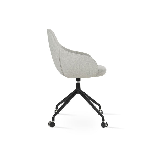 Soho Concept Gazel Large Office Chair In Camira Blazer Wool – Premium Comfort, Adjustable Height, 10-year Guarantee Black,Silver  Soho-concept-dining-chair-03914