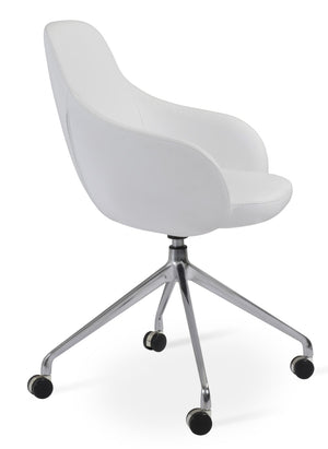 Soho Concept Gazel Large Office Chair – Stylish Leatherette Design, Adjustable Height, 2-year Guarantee, 300 Lbs Capacity White  Soho-concept-dining-chair-03915