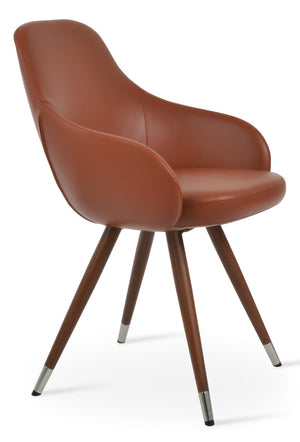 Soho Concept Gazel Arm Wood Counter & Bar Dining Chair - Soft Leatherette, Stylish Walnut, 2-year Guarantee! Walnut  Soho-concept-dining-chair-03930