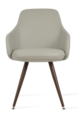 Soho Concept Gazel Arm Wood Counter & Bar Dining Chair - Soft Leatherette, Stylish Walnut, 2-year Guarantee! Walnut,Light Grey  Soho-concept-dining-chair-03923