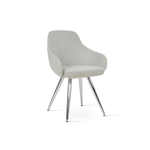 Soho Concept Gazel Large Office Chair In Camira Blazer Wool – Premium Comfort, Adjustable Height, 10-year Guarantee Chrome,Silver  Soho-concept-dining-chair-03922