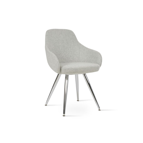 Soho Concept Gazel Large Office Chair In Camira Blazer Wool – Premium Comfort, Adjustable Height, 10-year Guarantee Chrome,Silver  Soho-concept-dining-chair-03922