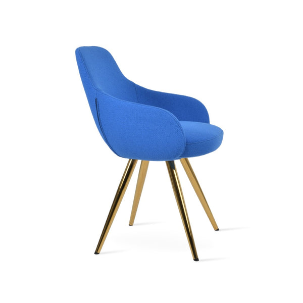 Soho Concept Gazel Arm Large Office Chair - Premium Camira Boucle Fabric, 10-year Guarantee, Stylish & Durable Gold,Blue  Soho-concept-dining-chair-03918