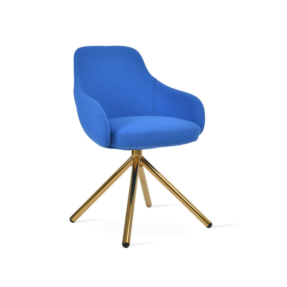 Soho Concept Gazel Arm Large Office Chair - Premium Camira Boucle Fabric, 10-year Guarantee, Stylish & Durable Gold,Blue  Soho-concept-dining-chair-03933