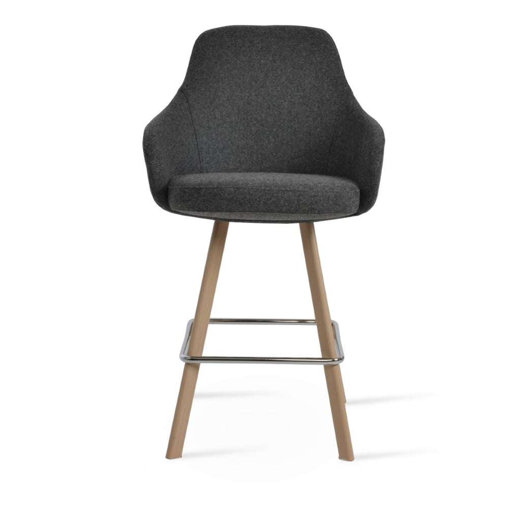Soho Concept Gazel Arm Barstools & Counterstools - Stylish Wool Upholstery, Metal Legs, 10-year Guarantee! Natural,Dark Grey  Soho-concept-dining-chair-08718