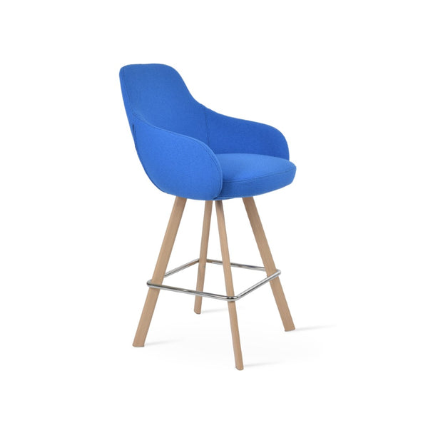 Soho Concept Gazel Arm Mw Barstools & Counterstools - Stylish Comfort In Boucle Fabric & Leather, 10-year Guarantee Natural,Blue  Soho-concept-dining-chair-08717