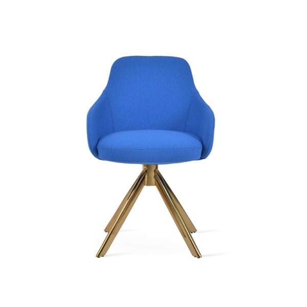 Soho Concept Gazel Arm Large Office Chair - Premium Camira Boucle Fabric, 10-year Guarantee, Stylish & Durable Gold,Blue  Soho-concept-dining-chair-03949
