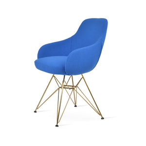 Soho Concept Gazel Arm Large Office Chair - Premium Camira Boucle Fabric, 10-year Guarantee, Stylish & Durable Gold,Blue  Soho-concept-dining-chair-03961