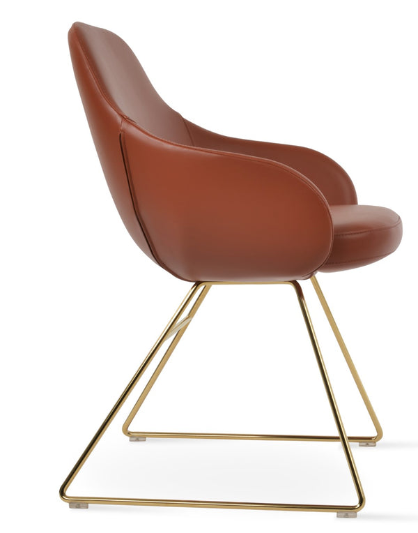 Soho Concept Gazel Arm Wire Bar Dining Chair - Modern Leatherette Design, 2-year Guarantee, Stylish & Durable Gold  Soho-concept-dining-chair-03976