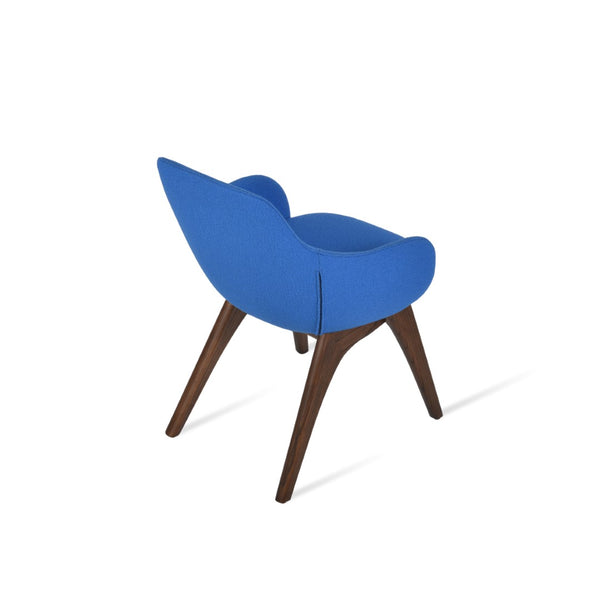 Soho Concept Gazel Arm Wood Counter & Bar Chair – Elegant Solid Wood, Premium Boucle Fabric, 10-year Guarantee Walnut,Blue  Soho-concept-dining-chair-03999