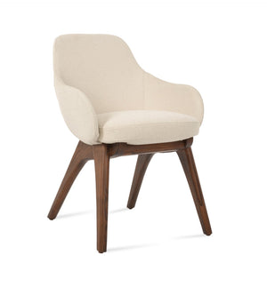 Soho Concept Gazel Arm Wood Counter & Bar Chair - Stylish Solid Beech Design, Luxurious Fabrics, 10-year Guarantee Walnut,White  Soho-concept-dining-chair-04000