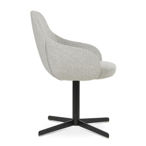 Soho Concept Gazel Large Office Chair In Camira Blazer Wool – Premium Comfort, Adjustable Height, 10-year Guarantee Black,Silver  Soho-concept-dining-chair-03804