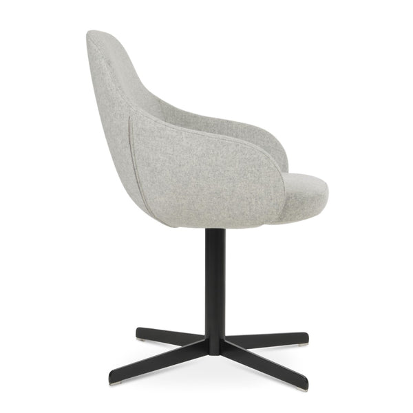 Soho Concept Gazel Large Office Chair In Camira Blazer Wool – Premium Comfort, Adjustable Height, 10-year Guarantee Black,Silver  Soho-concept-dining-chair-03804