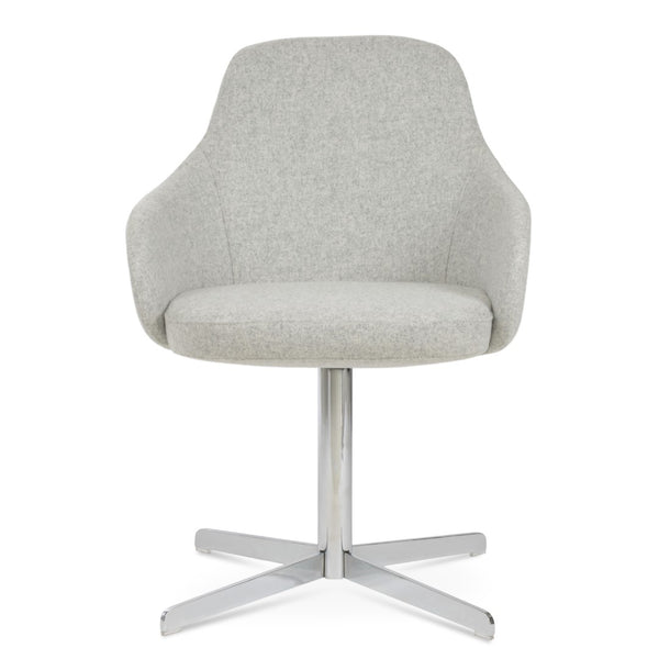 Soho Concept Gazel Large Office Chair In Camira Blazer Wool – Premium Comfort, Adjustable Height, 10-year Guarantee Chrome,Silver  Soho-concept-dining-chair-03805